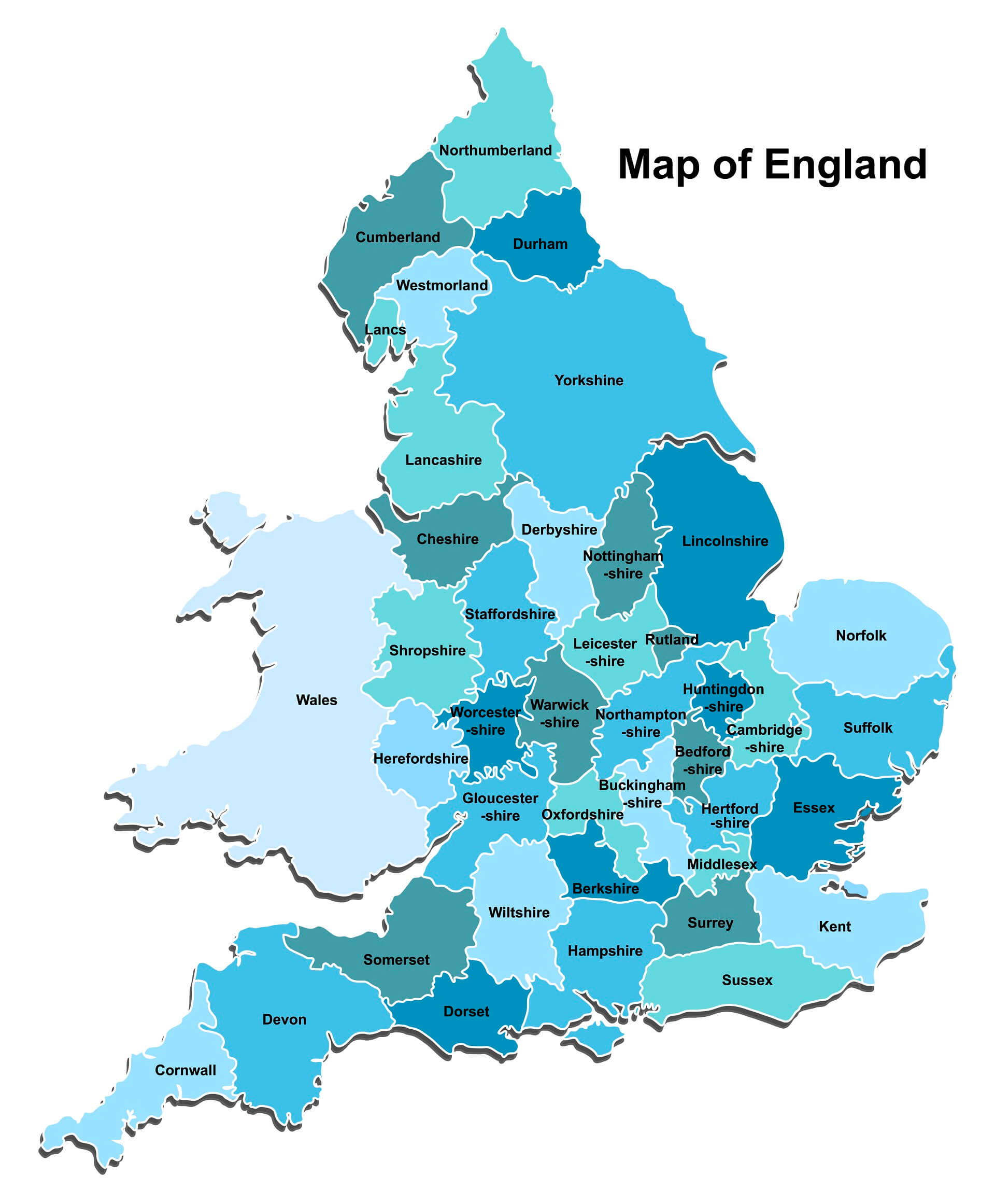 Mapa Anglii