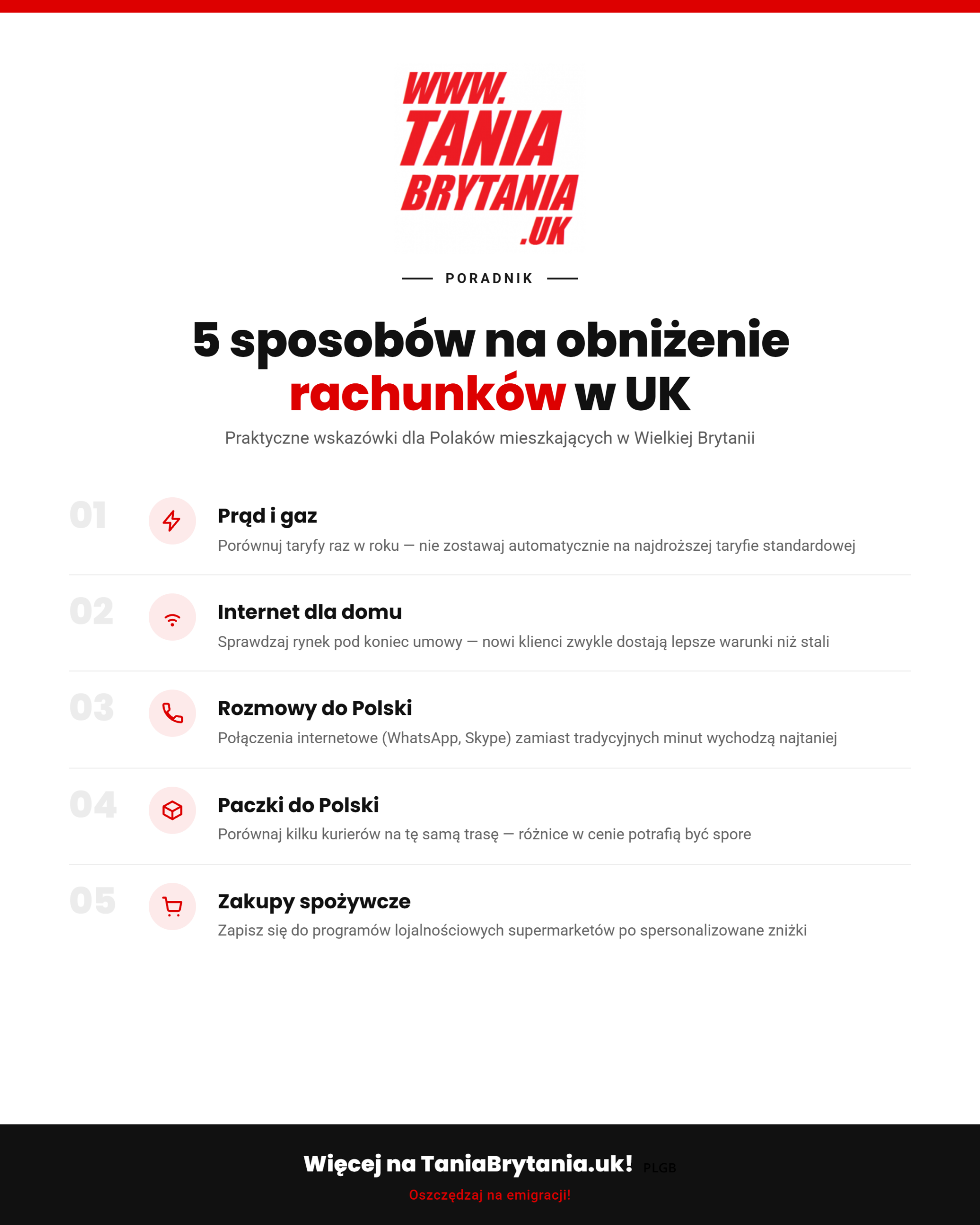 5 sposobów na obniżenie rachunków w UK